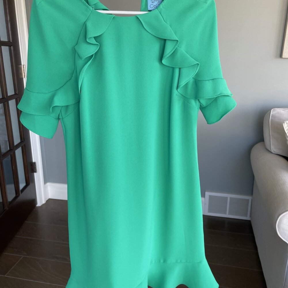 CeCe Ruffled Flounce Dress Mint Green | Size 0